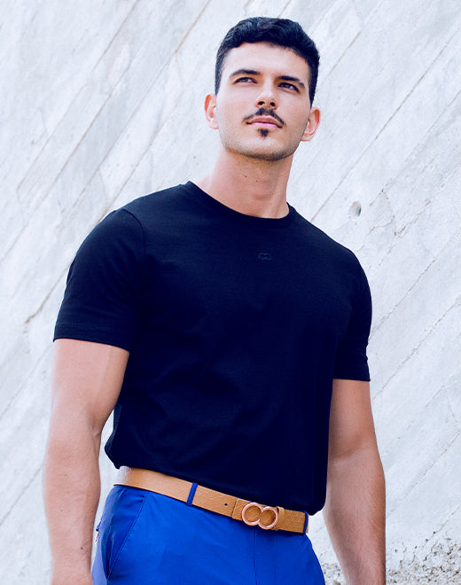 Premium T21 Peruvian Cotton Crewneck T-Shirt for Men - Soft & Breathable Black Tee - Perfect for Casual Wear, Gym & Everyday Comfort