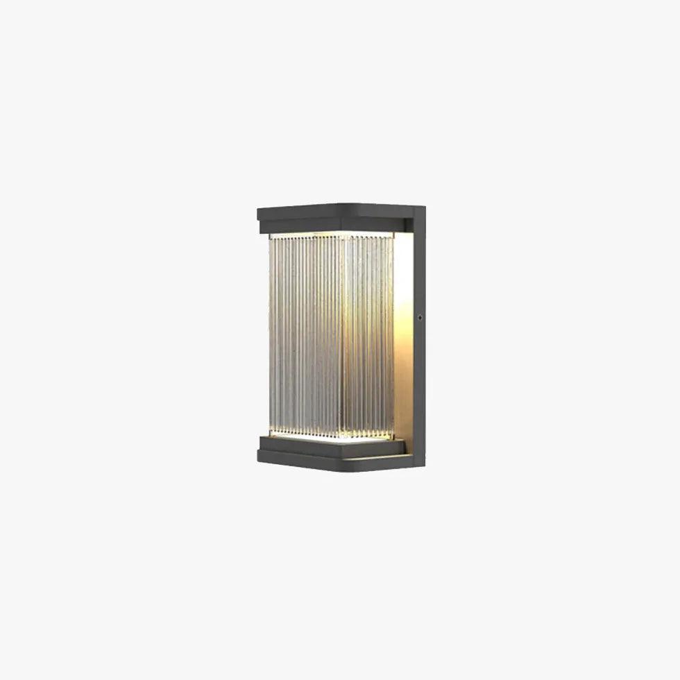 Modern Ribbed Glass Outdoor Wall Lights - Waterproof Minimalist Sconce for Porch, Patio, and Garden Lighting - Perfect for Exterior Entryway, Backyard, and Pathway Illumination