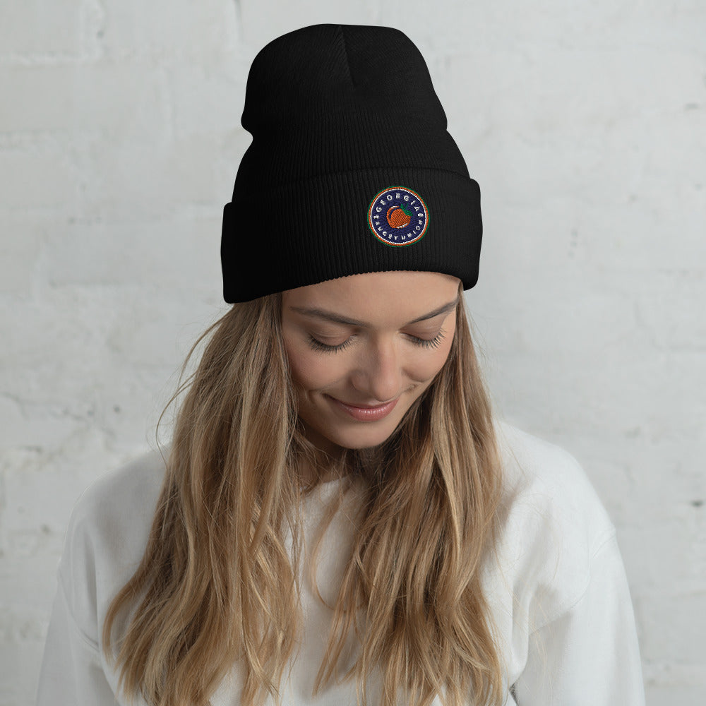Georgia Rugby Union Cuffed Beanie - Warm Winter Knit Hat for Men & Women - Official Team Logo - Perfect for Rugby Fans, Outdoor Sports & Cold Weather Activities