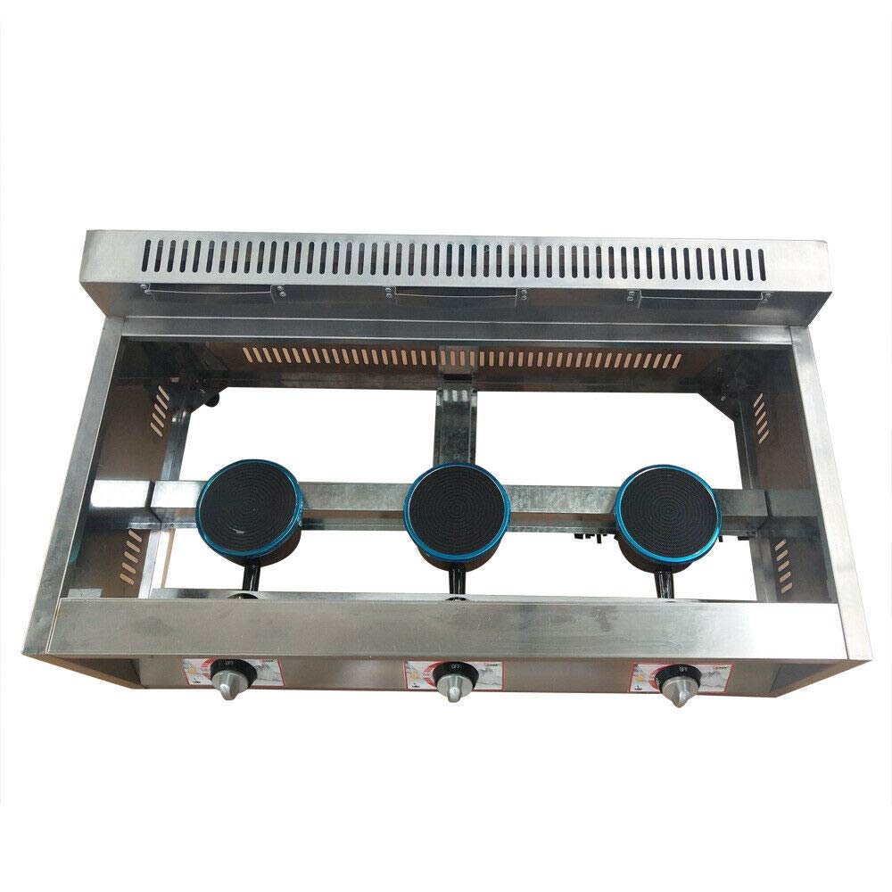 Commercial 3-Basket Gas Deep Fryer with Stainless Steel Countertop Design - Food Warmer & Heater for Restaurants, Home Kitchens & Catering - Perfect for Frying Chicken, Fish, Fries & More