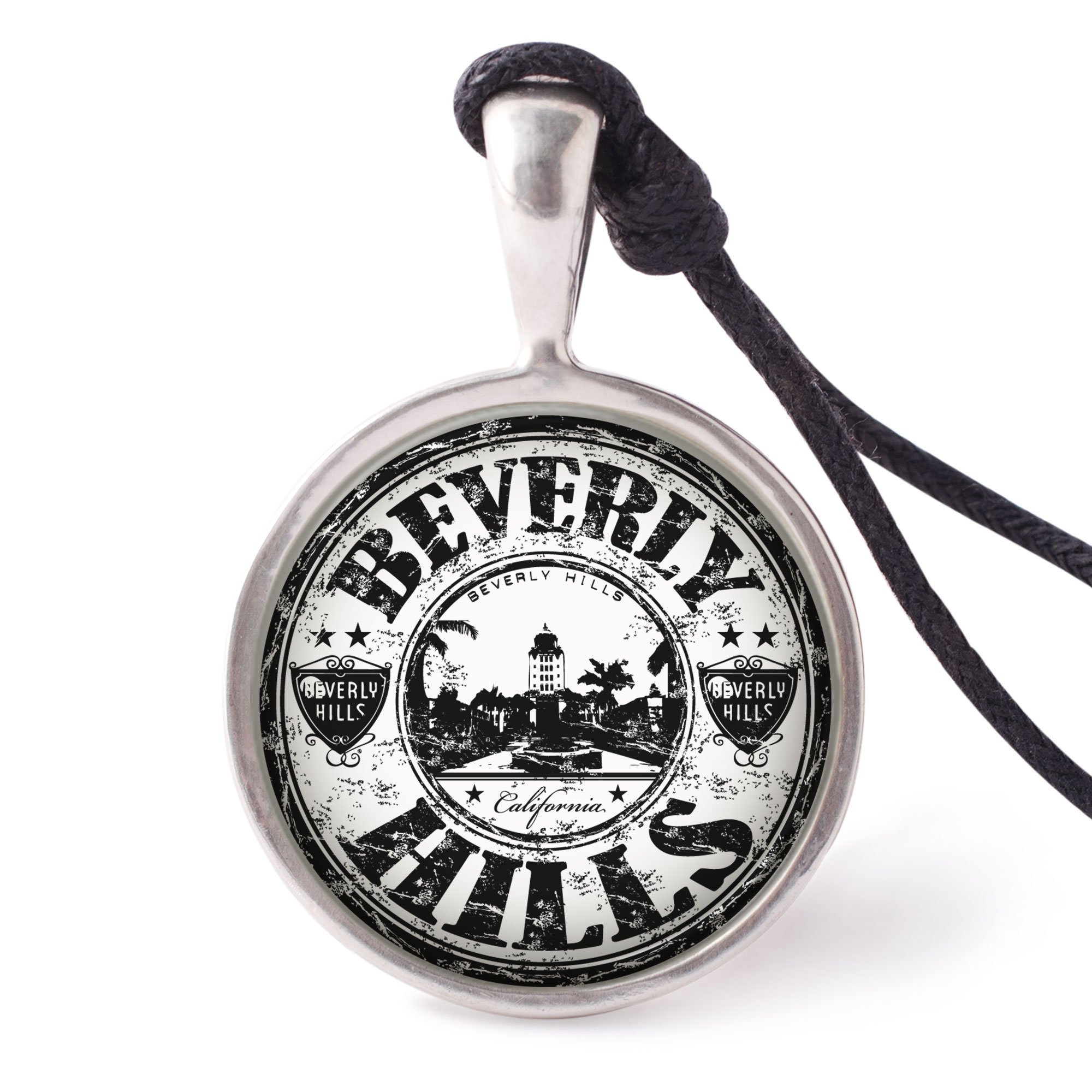 Vietguild's Cities in America Necklace Pendants - Pewter Silver Charm Jewelry for Travel Lovers & Souvenir Collectors