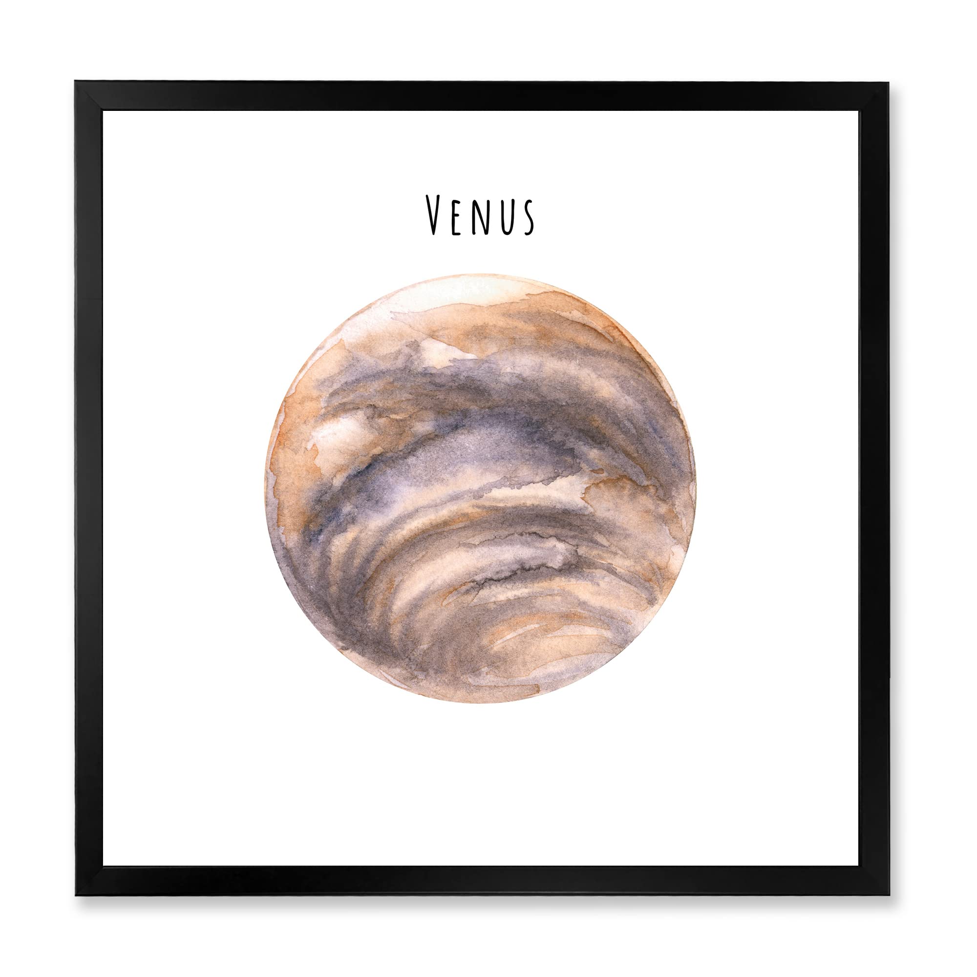 DesignQ Planet Venus Bohemian & Eclectic Framed Wall Art - Vintage Home Decor for Living Room, Bedroom & Office - Perfect for Boho & Hippie Style Interior Design