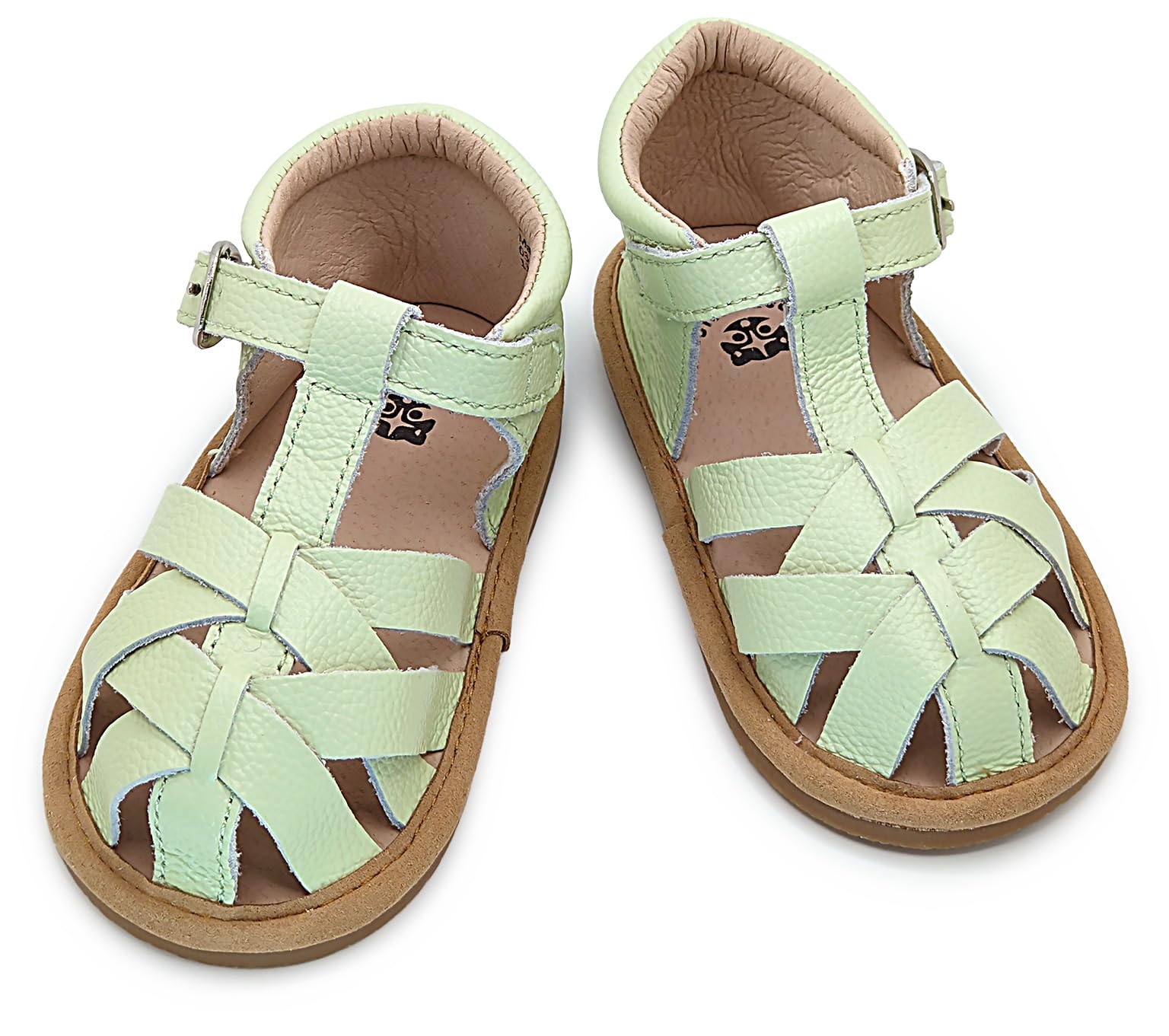 Genuine Leather Closed-Toe Sandals for Toddler Girls - Comfortable & Stylish Kids' Shoes for Outdoor Play, Beach, and Summer Activities