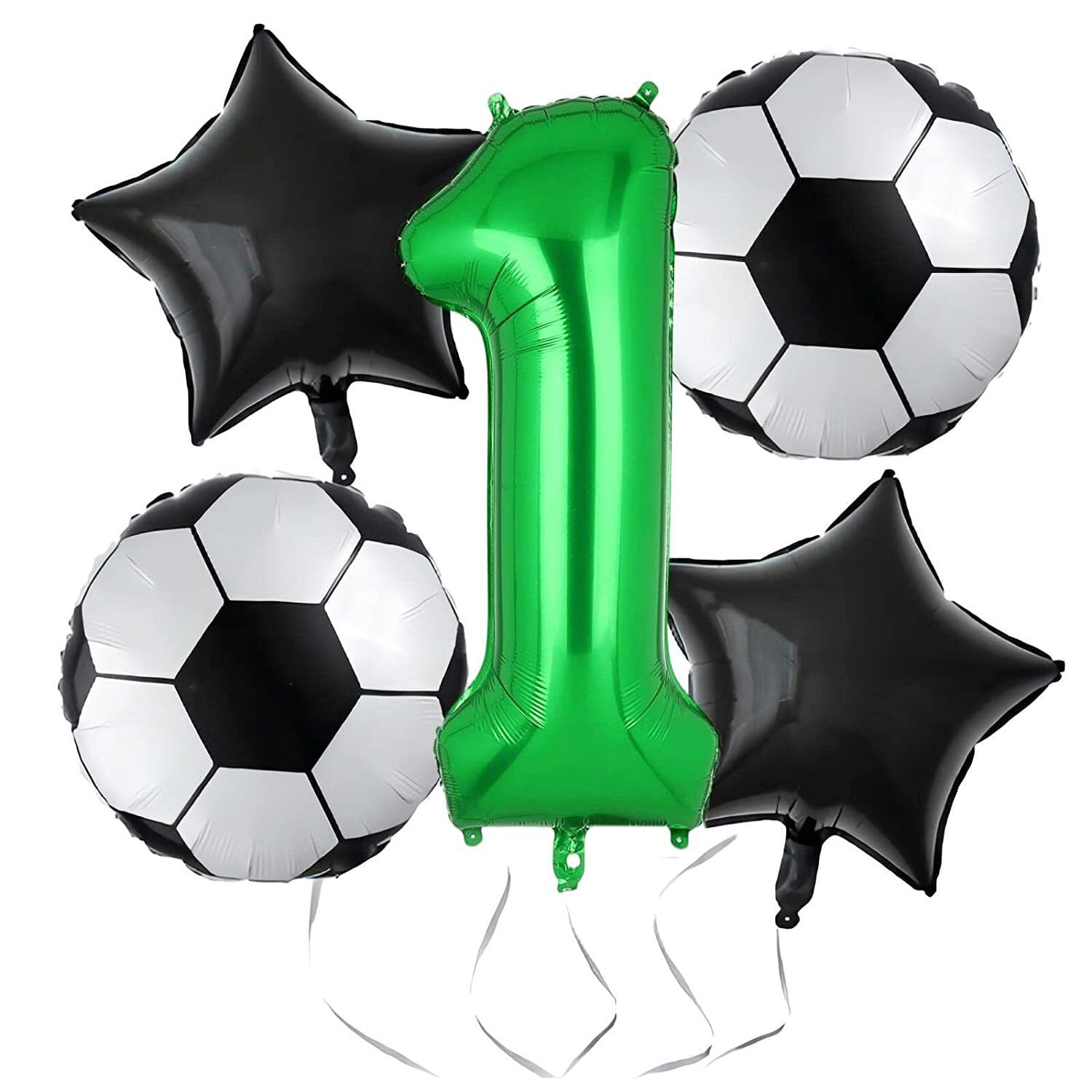 World Cup Soccer Balloons for 1st Birthday Party Decorations - Green Foil Mylar Sports Theme Balloon for Boys, 1st Anniversary Party Supplies & Favors - Perfect for Soccer-Themed Birthday Celebrations, Baby Showers, and Sports Fan Events