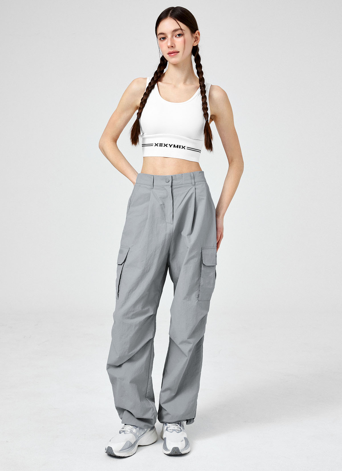 Comfortable Utility Wide Leg Pants for Women - Stretchy High Waist Casual Trousers for Work, Travel & Everyday Wear