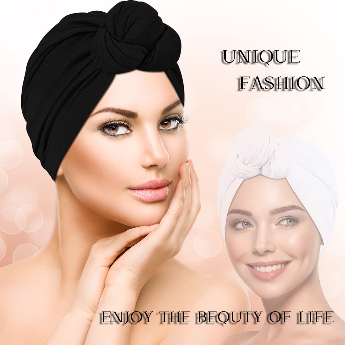 Stylish Women's Turban & Beanie Hats - African Head Wraps, Indian Pre-Tied Bonnet Cap for Ladies | Perfect for Winter, Yoga, Church & Fashion Outfits