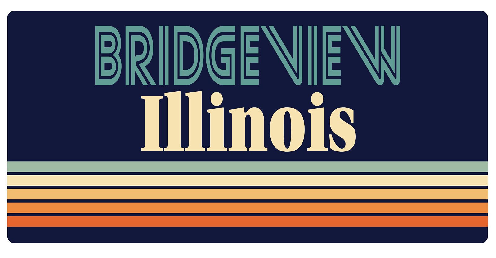 Bridgeview Illinois 5 x 2.5-Inch Retro Fridge Magnet - Vintage Souvenir Decorative Magnet for Refrigerator, Office, Home & Travel Memories