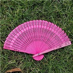 Elegant Chinese Hand Fan - Handcrafted Bamboo Folding Fan for Weddings, Parties & Dance Performances | Traditional Wooden Decorative Fan with Fragrant Scent (Color: 8) | Perfect for Cultural Events, Home Decor & Gift Giving
