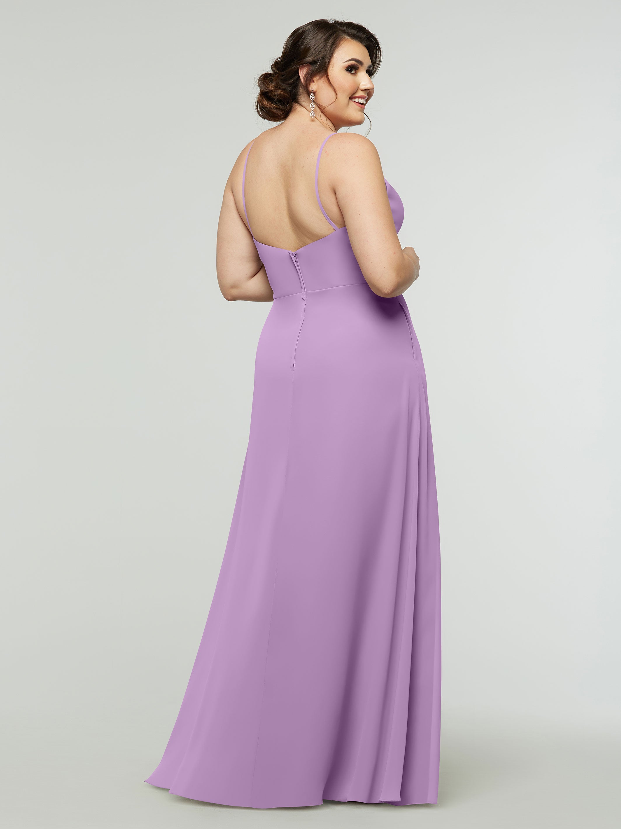 Elegant 80182 Chiffon A-Line Bridesmaid Dress with V-Neck & Spaghetti Straps - Perfect for Weddings, Prom, Formal Events & Special Occasions