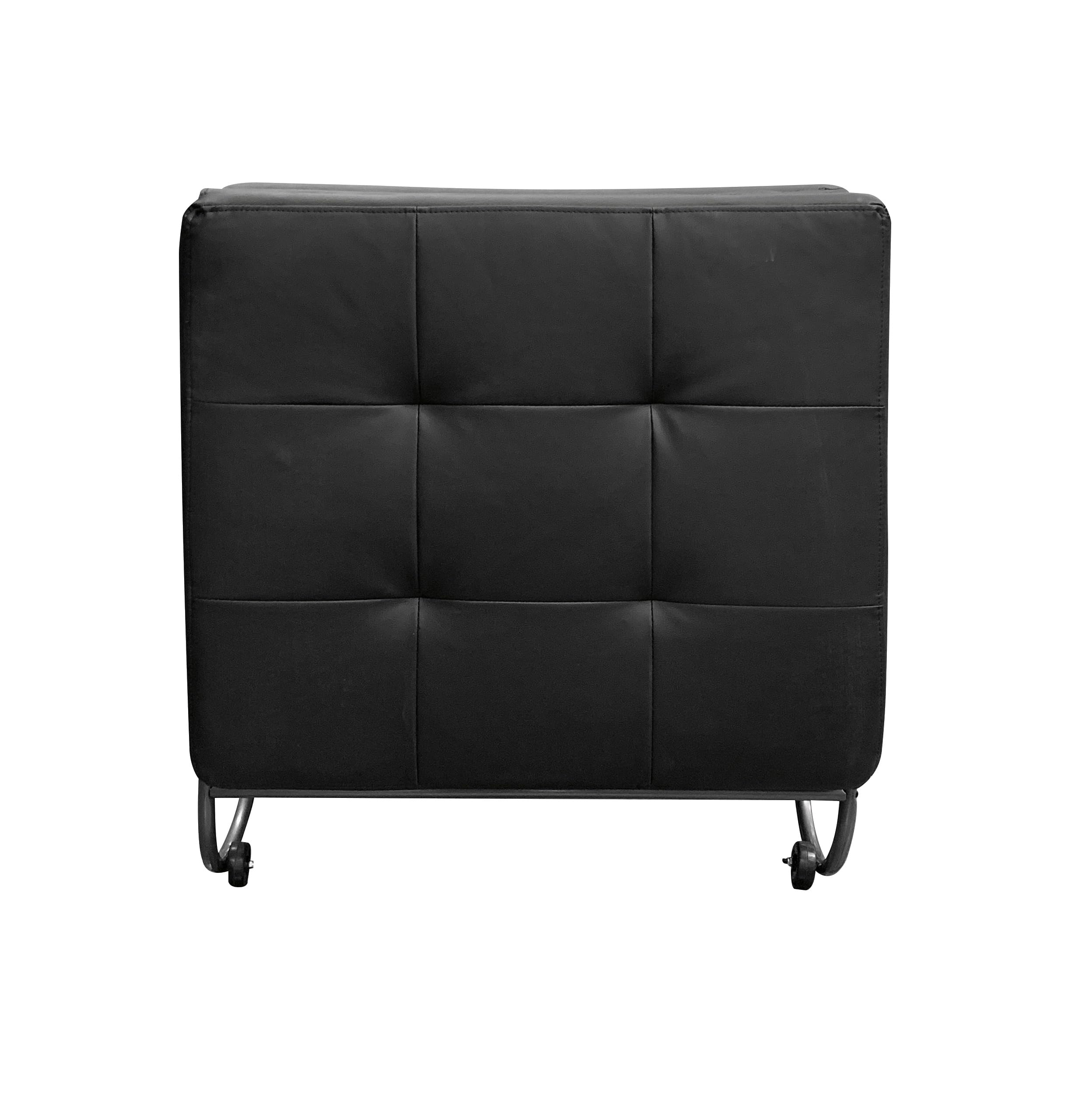 Acme Furniture Senon Futon Chair - Silver & Black Convertible Sleeper Sofa for Small Spaces | Perfect for Apartments, Dorms & Guest Rooms