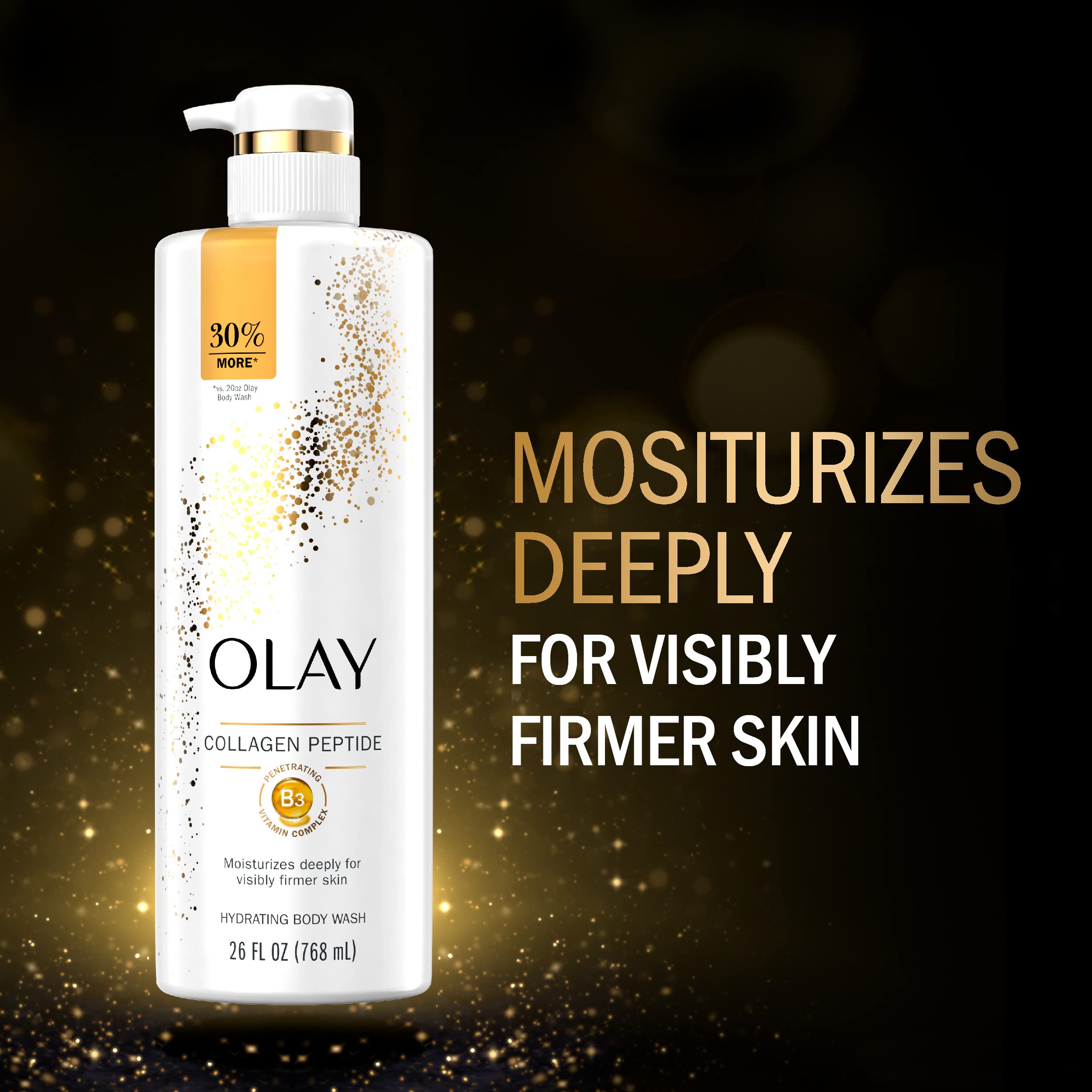 Olay Cleansing & Firming Body Wash with Vitamin B3 & Collagen - Hydrating & Anti-Aging Shower Gel for Smooth Skin - 26 fl oz (Pack of 4) - Perfect for Daily Skincare Routine & Spa-Like Relaxation at Home