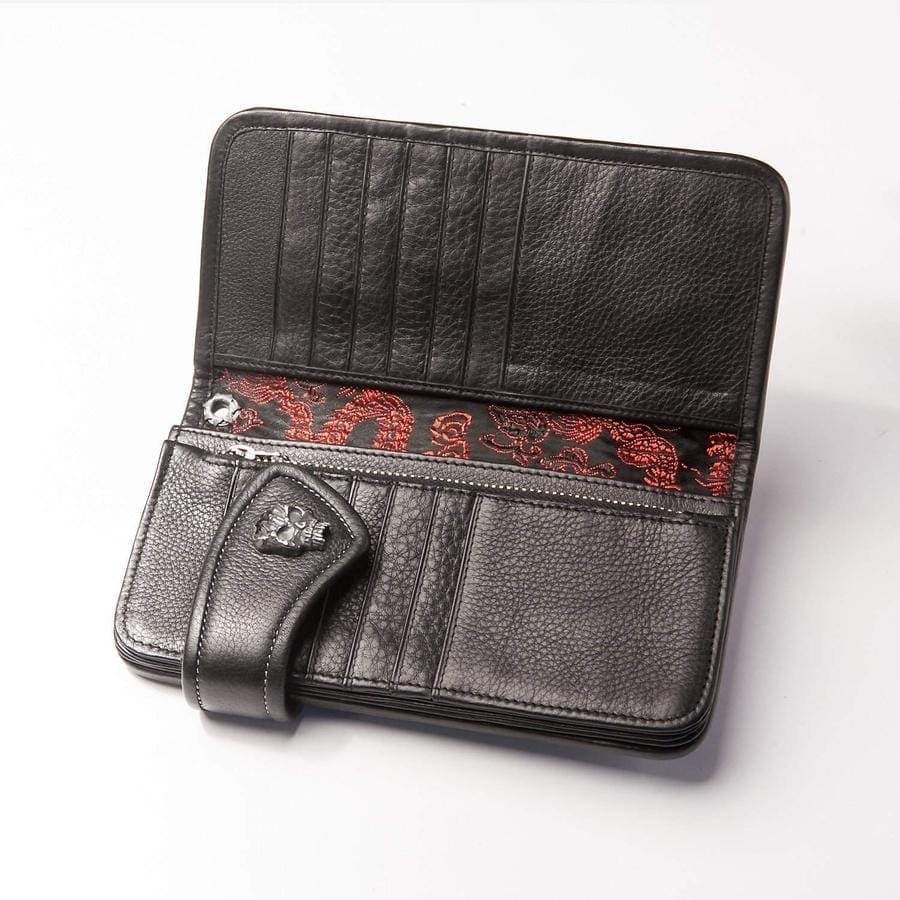 Premium Stingray Leather Skull Concho Biker Wallet for Men - Durable Long Wallet with Unique Skull Design - Perfect for Motorcycle Riders & Biker Enthusiasts