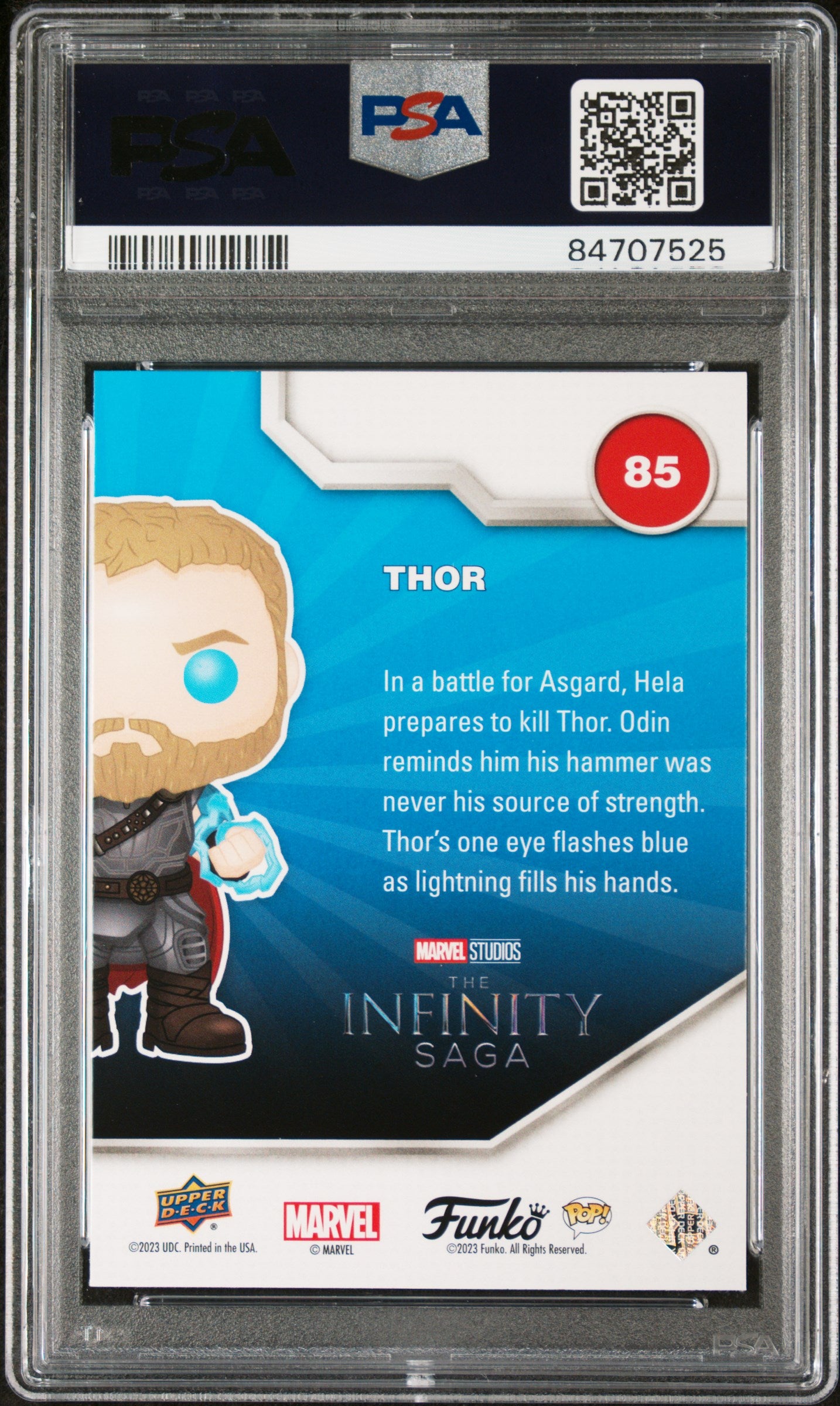 2023 Upper Deck Funko Pop Marvel Thor Platinum #85 PSA 10 Graded Collectible - Perfect for Marvel Fans, Comic Book Collectors & Pop Culture Enthusiasts