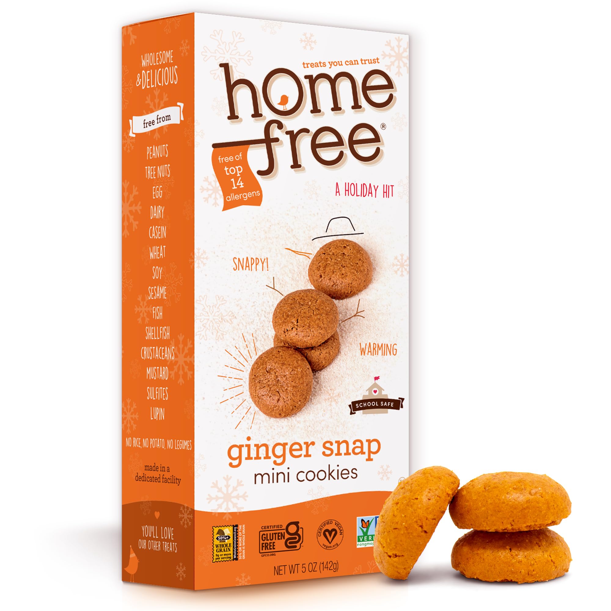 Gluten Free Ginger Snap Cookies - Vegan Holiday Snacks for Christmas Gifting