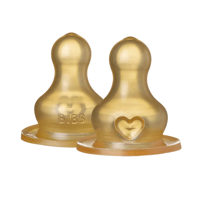 Premium Baby Bottle Replacement Nipples - 2 Pack Latex Bottle Nipples for Infants | Gentle Flow for Newborns & Breastfed Babies | Perfect for Daycare, Travel & Night Feedings