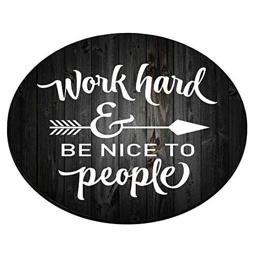 Custom Motivational Mouse Pad - Work Hard & Be Nice to People Inspirational Office Desk Accessory | Perfect for Home Office, Workstation & Gift Giving