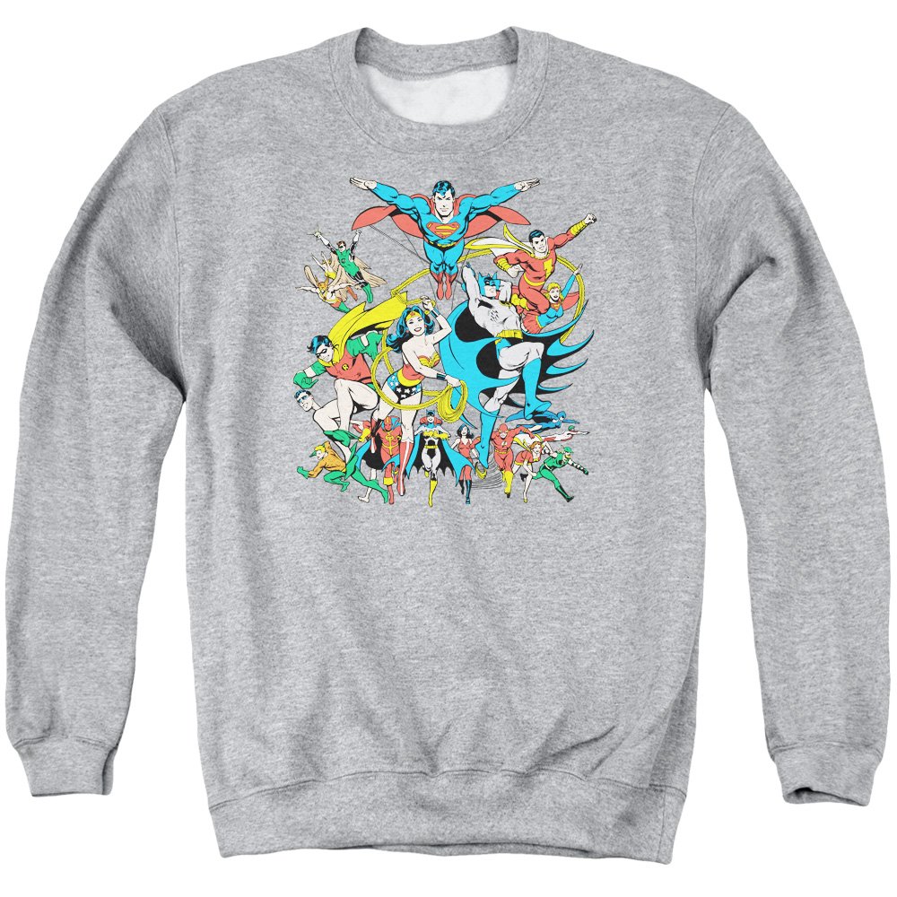 DC Justice League Assemble Unisex Crewneck Sweatshirt | Superhero Graphic Pullover for Men & Women | Casual Wear, Cosplay & Comic-Con Outfit