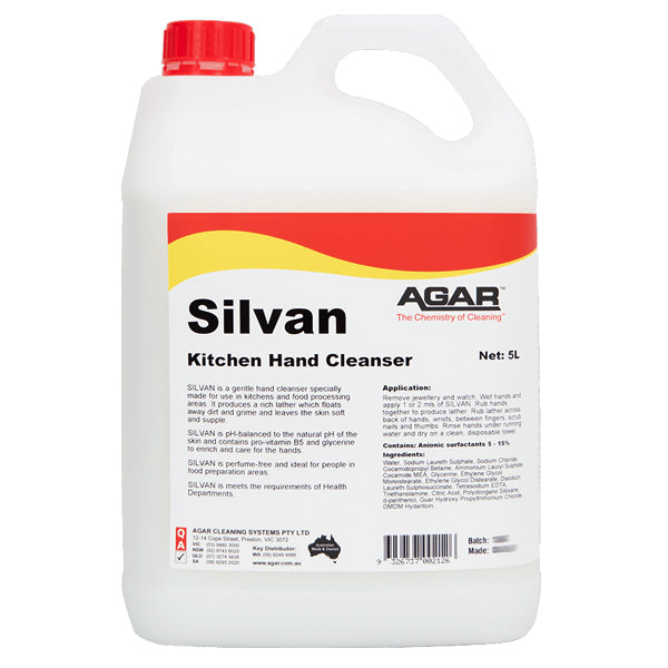 Agar Silvan Kitchen Hand Cleanser - Gentle Food Safe Hand Soap for Cooking, Baking & Food Preparation | Natural Hand Hygiene for Chefs & Home Cooks