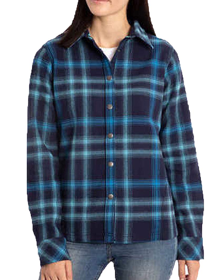 Orvis Women's Fleece Lined Shirt Jacket - Soft Warm Flannel Button Up for Outdoor Hiking, Camping & Casual Wear
