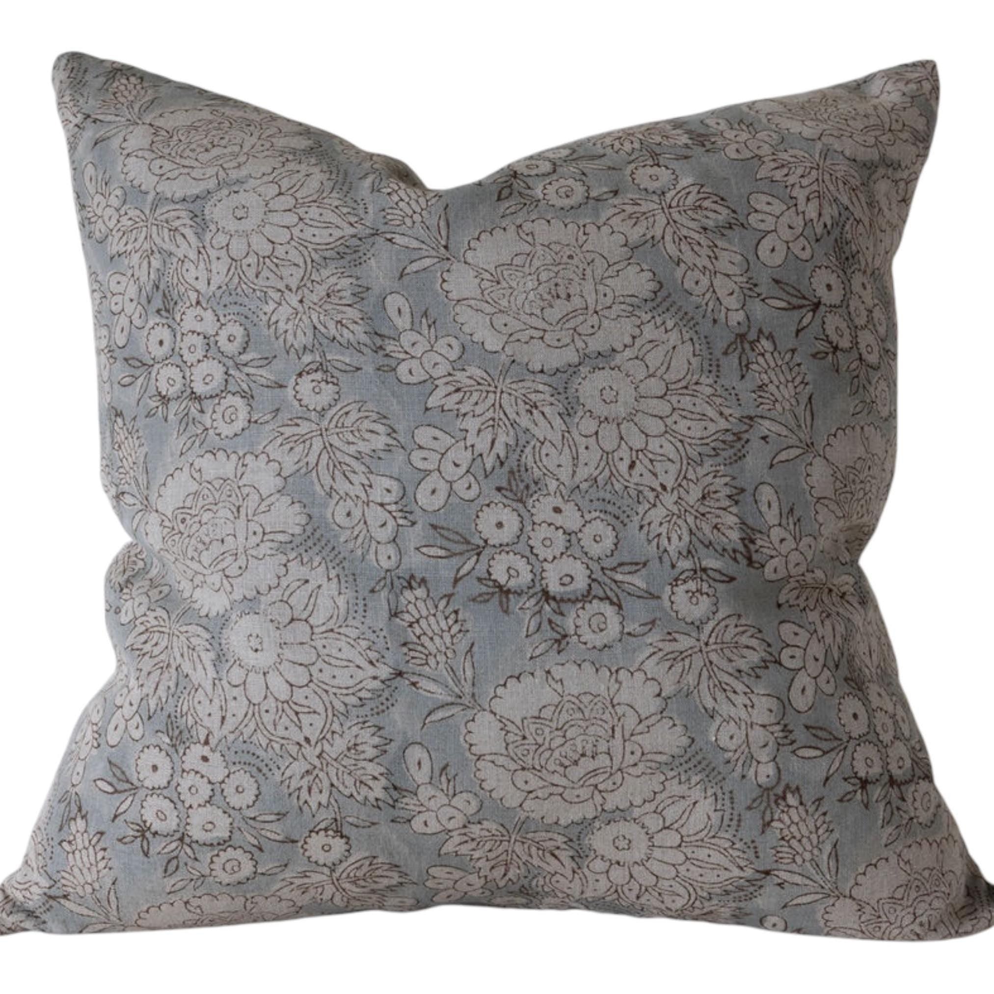 Stylish Ophir Block Print Floral Pillow Cover - Bohemian Home Decor for Living Room, Bedroom & Sofa