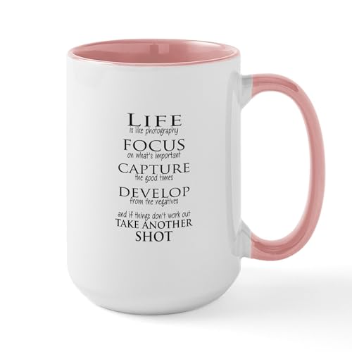White/Pink Inside - Life Is Like Photography Mugs
