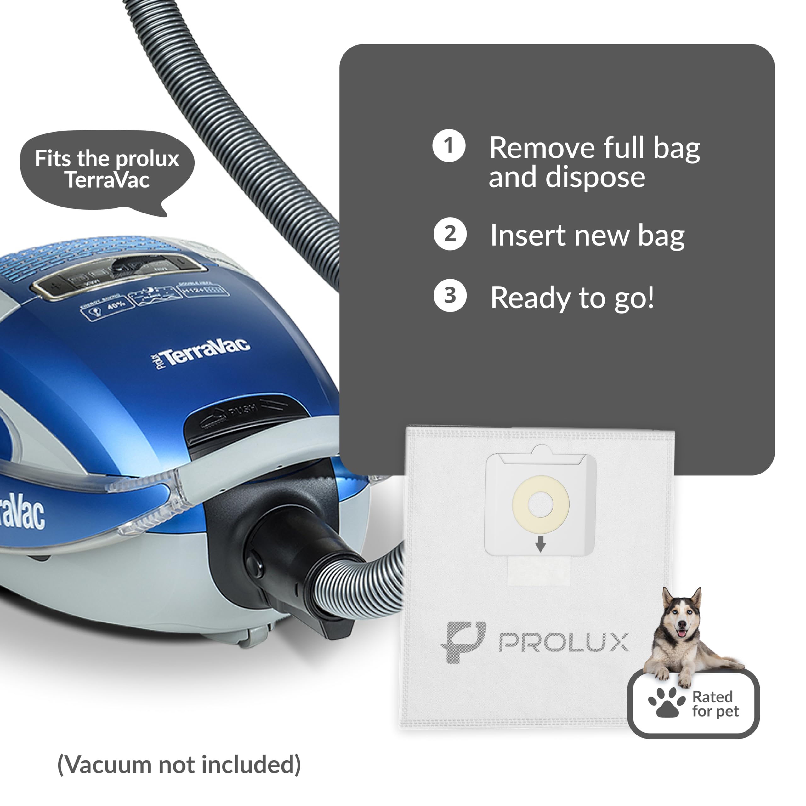 10-Pack Replacement Bags for Prolux Terravac Vacuum Cleaner - Compatible with Prolux Terravac Models - Dust Collection Bags for Home Cleaning
