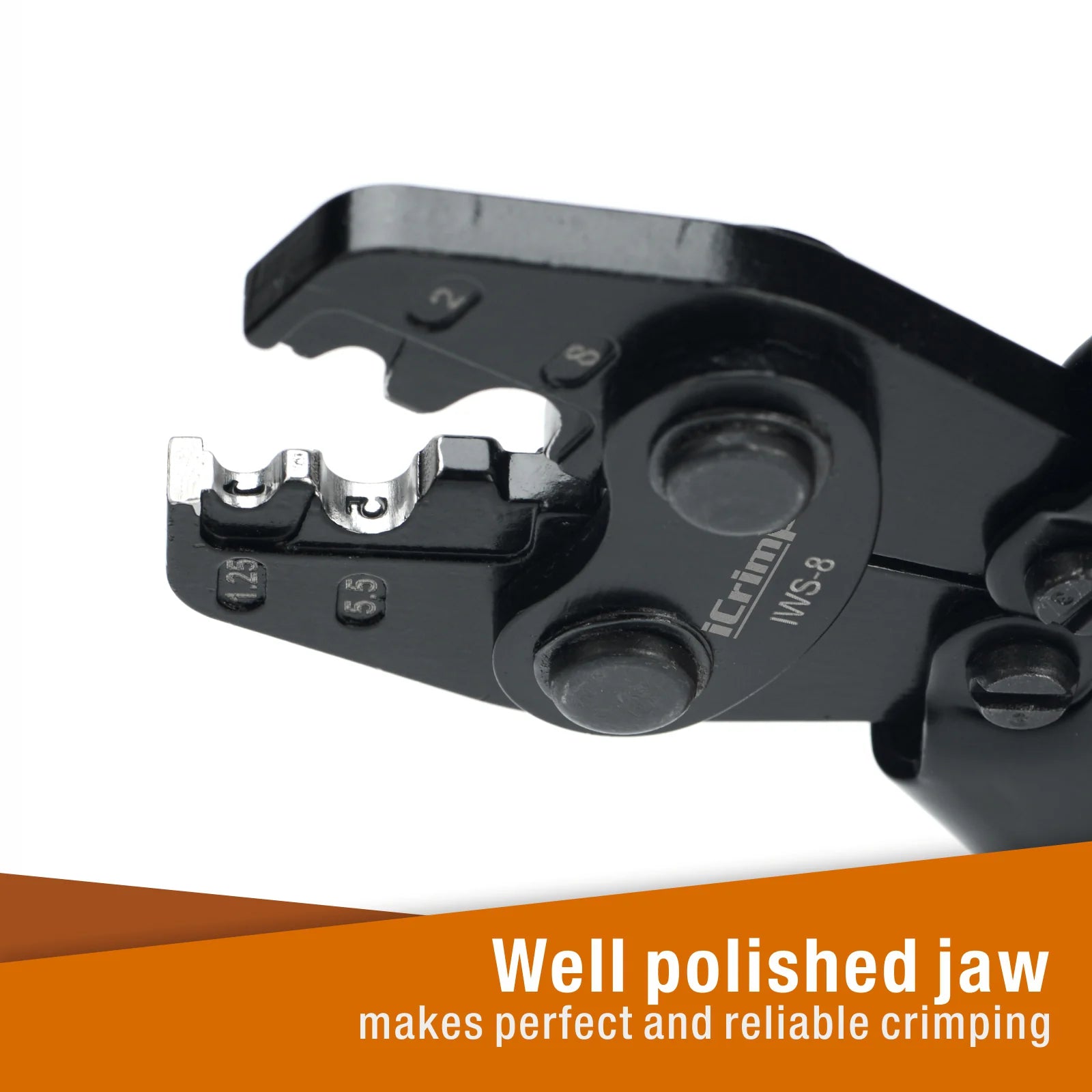 IWS 8 Non-Insulated Terminal Crimping Tool for AWG 16-8 Copper Butt Connectors - Professional Wire Splice & Electrical Connection Tool for Automotive, Marine & DIY Projects
