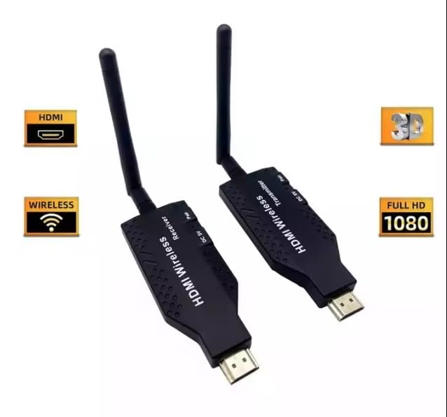 50M Wireless HDMI Extender - Plug & Play 1080P HD Transmitter & Receiver for Laptop to TV - Perfect for Home Theater, Gaming & Office Presentations