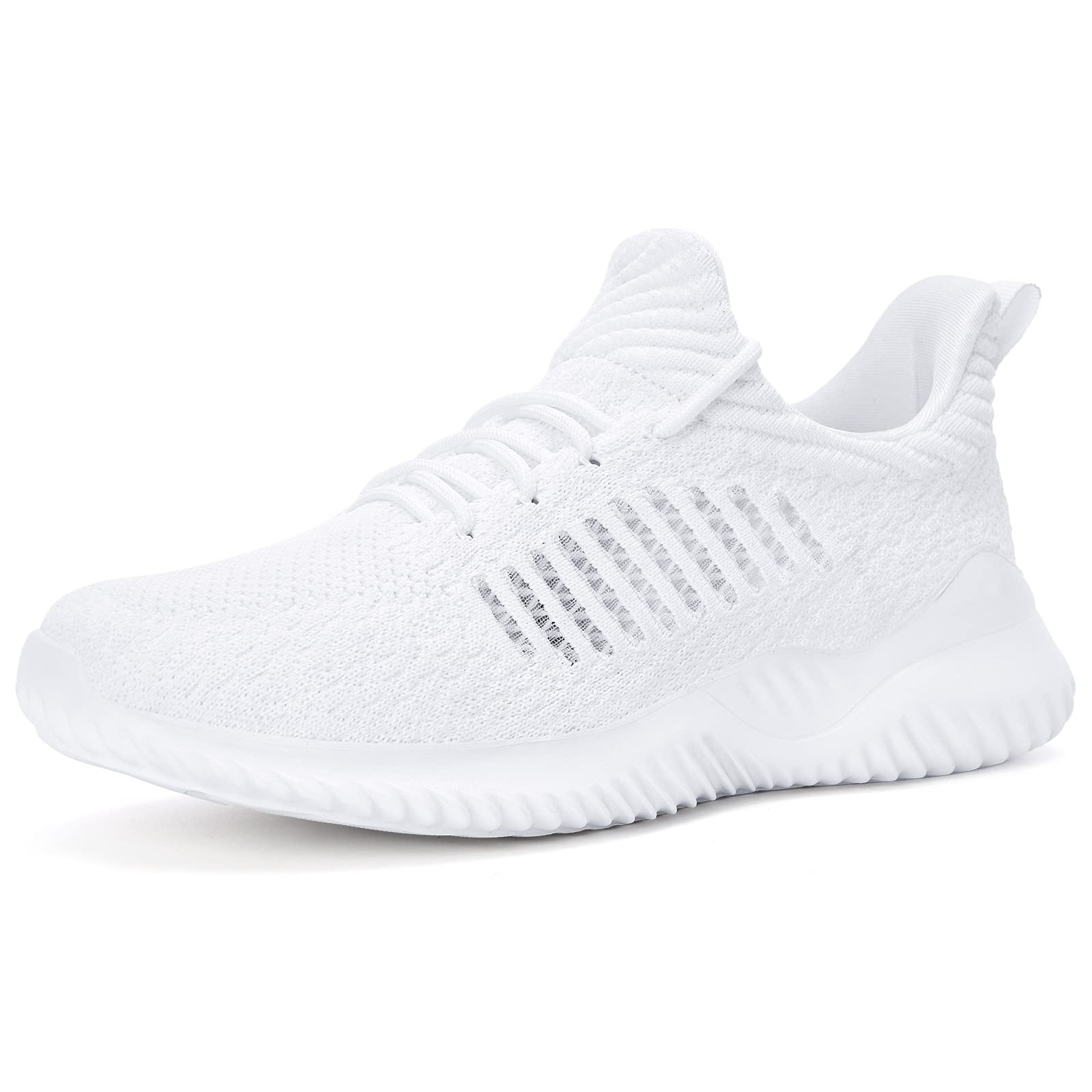 Akk White Women's Tennis Shoes - Slip On Walking Sneakers for Women, Lightweight Casual Running Shoes, US Size 8.5 - Perfect for Gym, Jogging & Everyday Wear