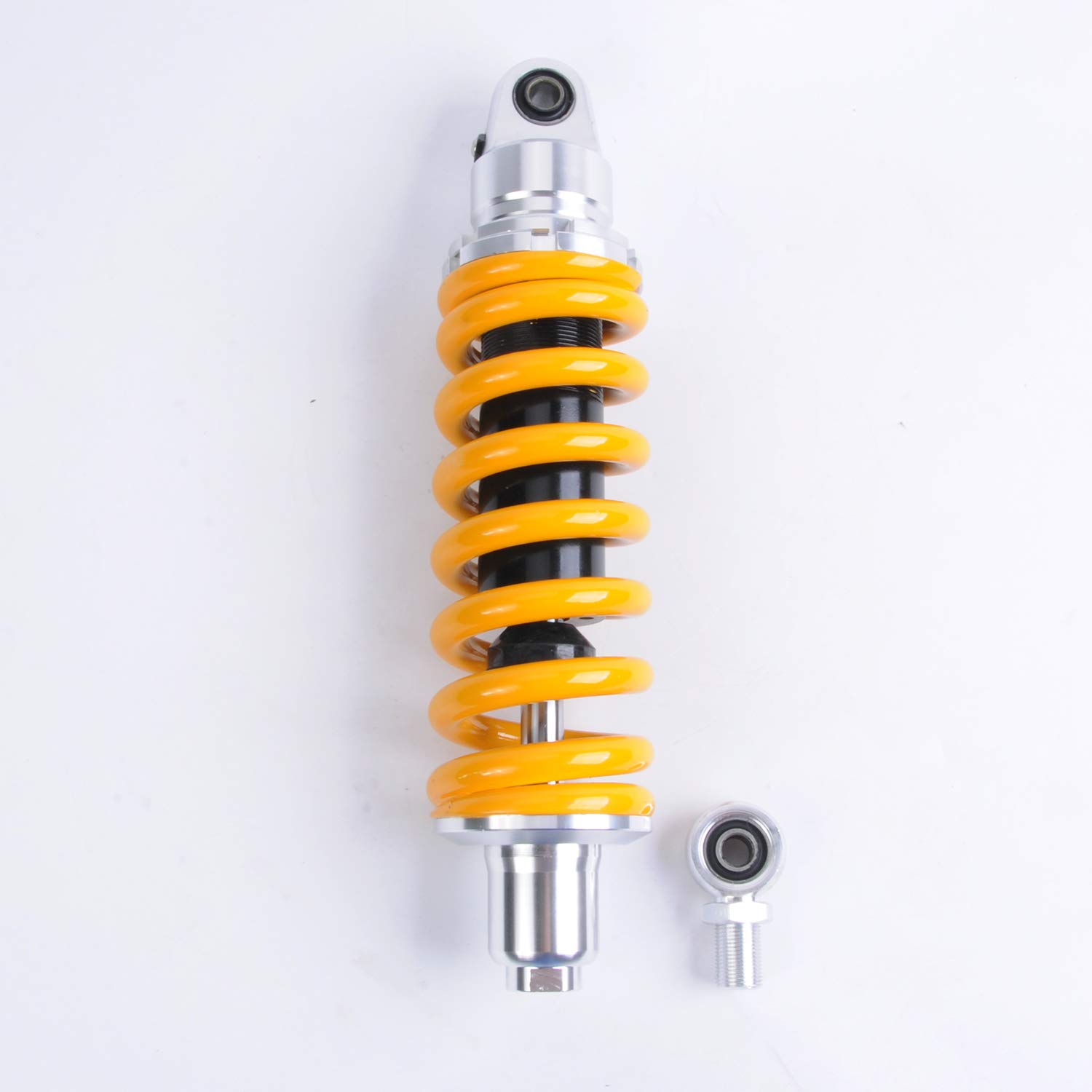 Wotefusi Universal Motorcycle Shock Absorber 280mm (11.02 inches) - Round Ends Replacement for Scooter, ATV, Quad, Dirt Bike, Go Kart - Compatible with Suzuki, Kawasaki, Yamaha, Ducati (Yellow) - Perfect for Off-Road, Racing & Performance Upgrades