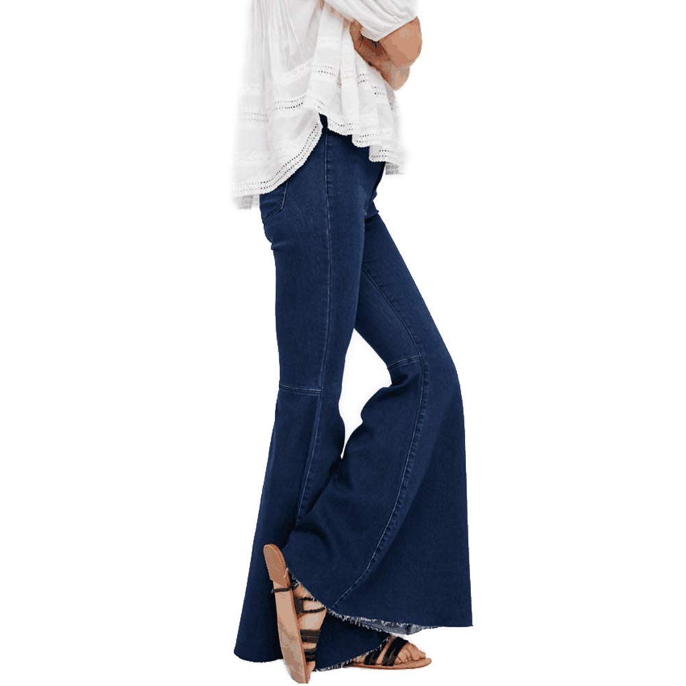 Women's High Waist Flared Jeans - Stretchy Bell Bottom Denim Pants for Casual & Retro Style | Perfect for 70s Vintage Outfits, Parties and Everyday Wear