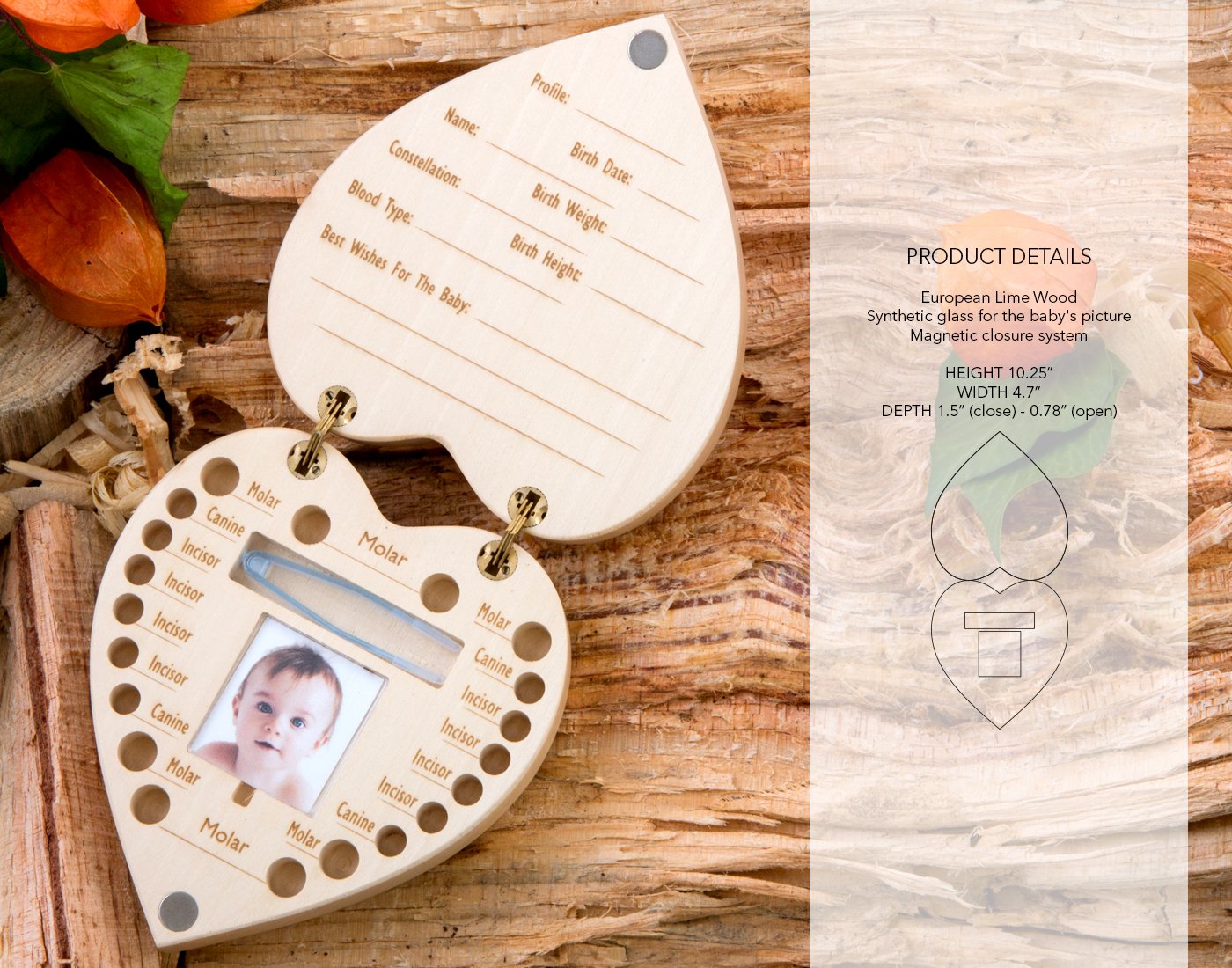 Personalized Baby Tooth Box - Wooden Keepsake Organizer for Baby Teeth | Unique Baby Shower Gift Idea | First Tooth Memory Box & Milestone Keepsake