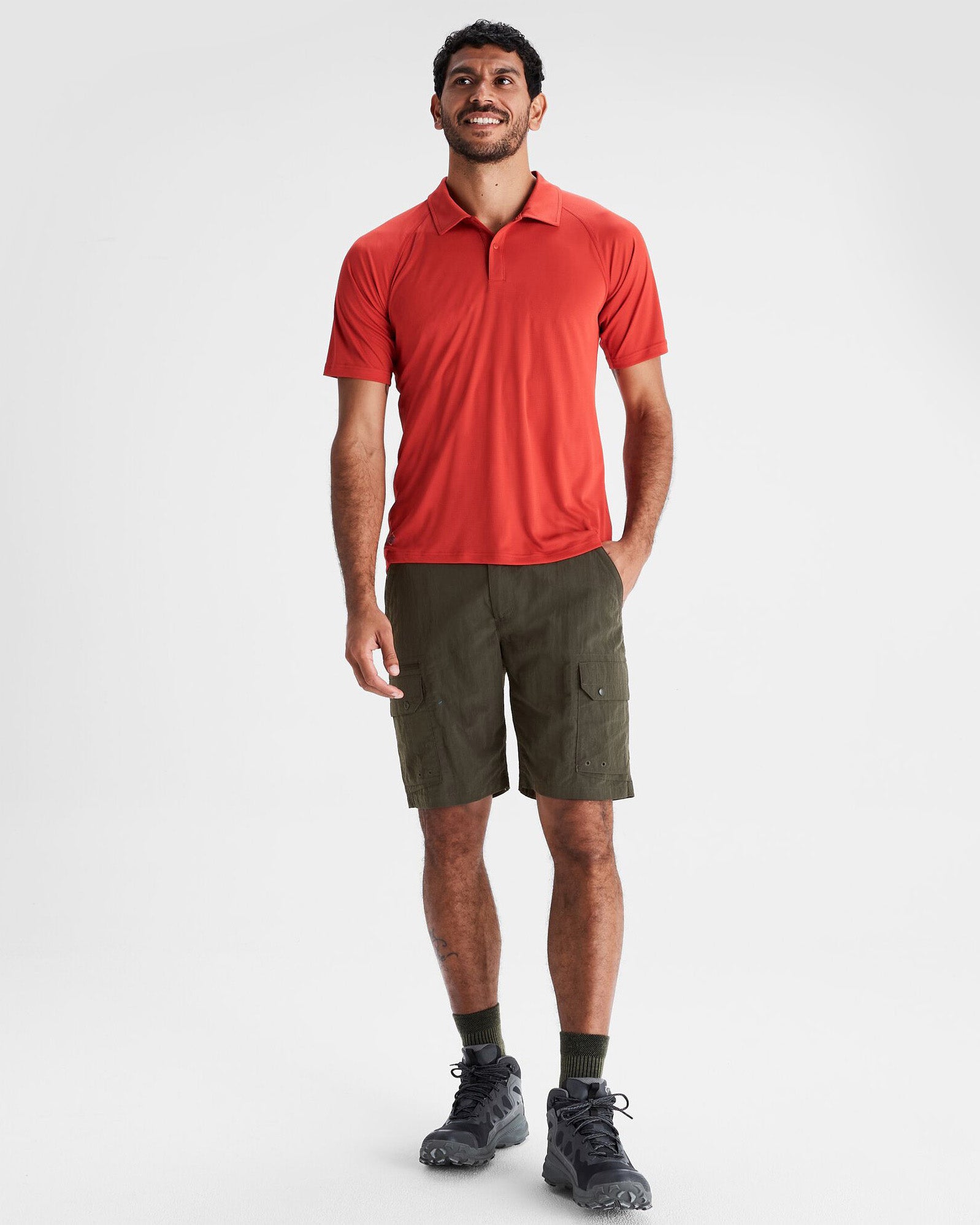 Men's SUN Stopper LT Polo Shirt - UPF 50+ Sun Protection, Moisture-Wicking & Breathable Performance Shirt in Spicy Chilli Red - Perfect for Golf, Tennis & Outdoor Activities