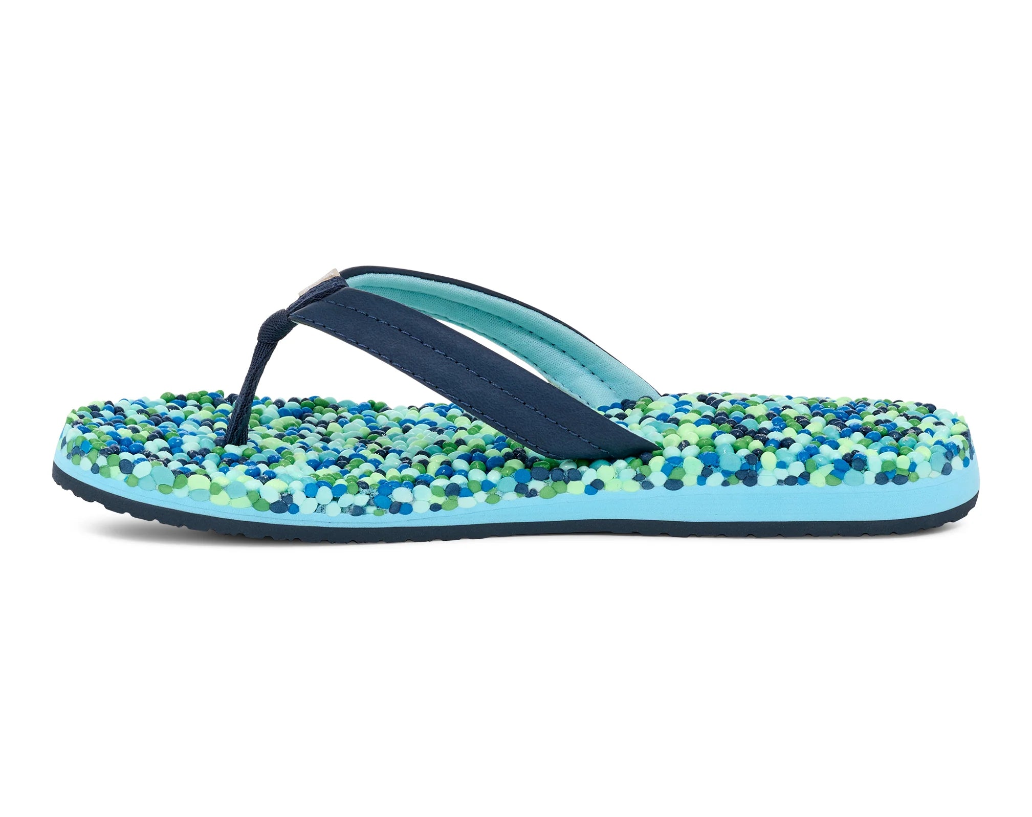 Sanuk Women's Bubblecush Comfort Sandals - Navy & Multi Color | Lightweight Beach Shoes for Walking, Travel & Summer Outfits