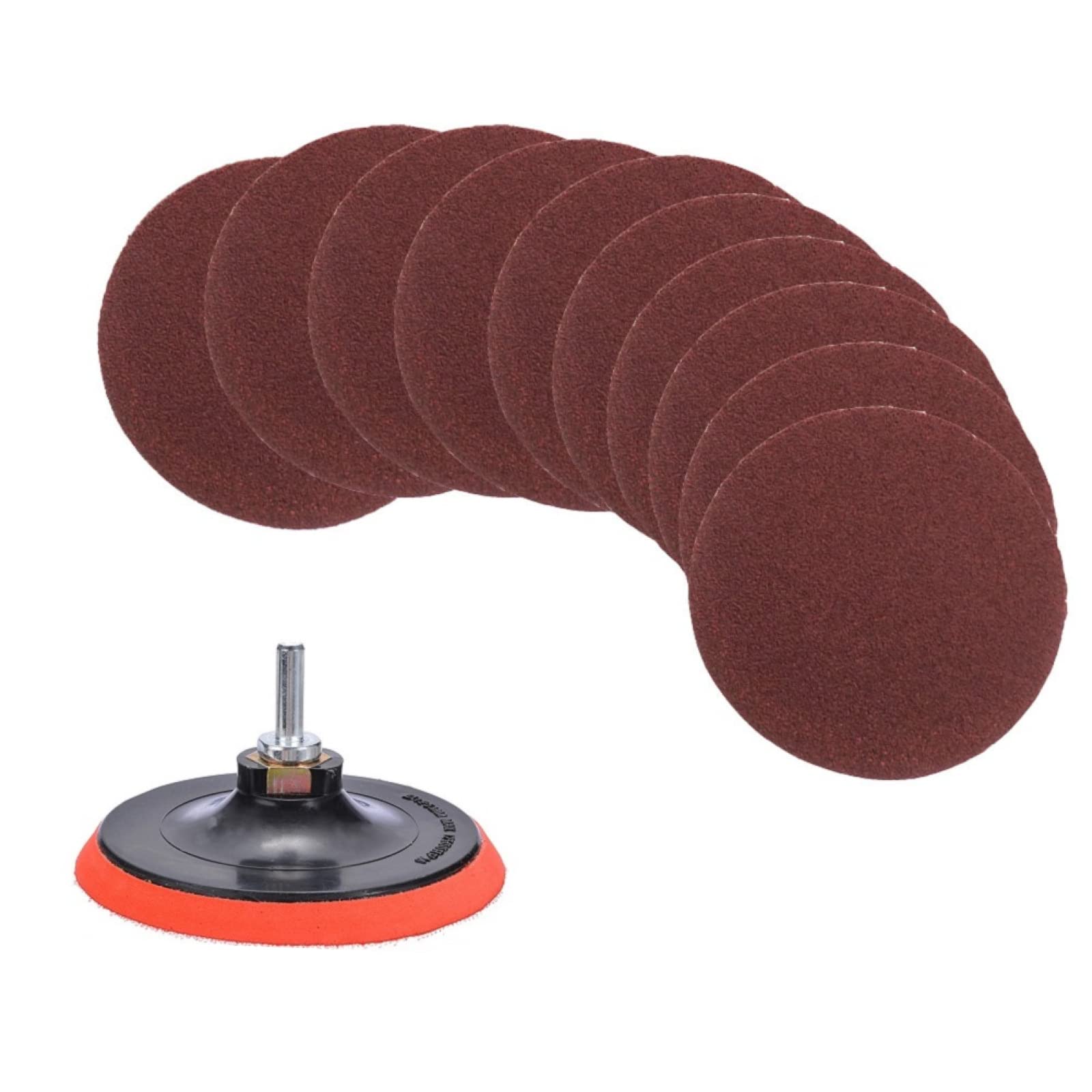 125mm Hook & Loop Backing Pad with Abrasive Sanding Discs - 80 Grit Angle Grinder Sandpaper for Rotary Sander Tool - Perfect for Woodworking, Metal Polishing & Surface Preparation