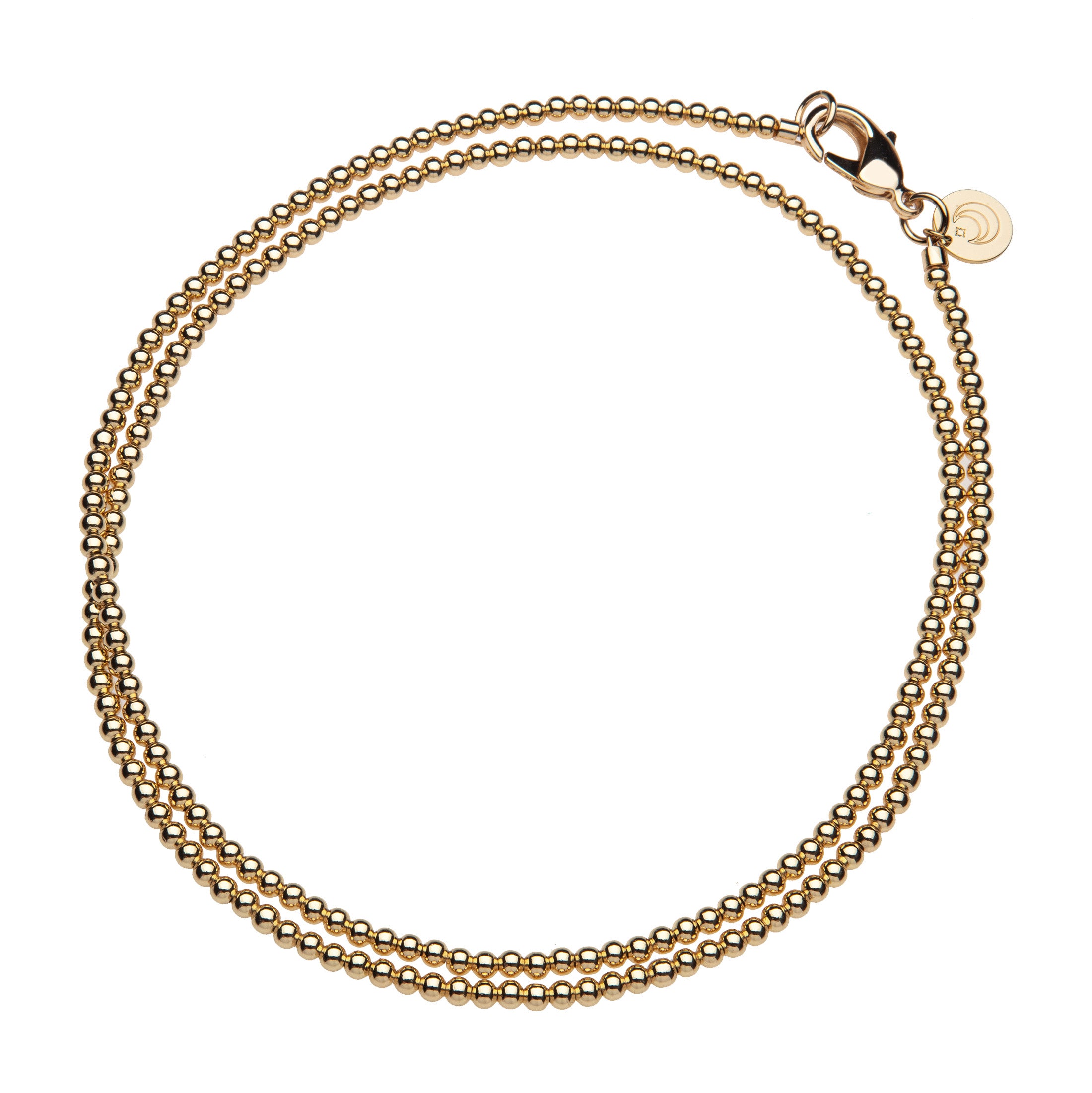 Jane Win Gold Bead Double Wrap Necklace for Women - Elegant Layered Statement Jewelry for Party, Wedding & Everyday Wear
