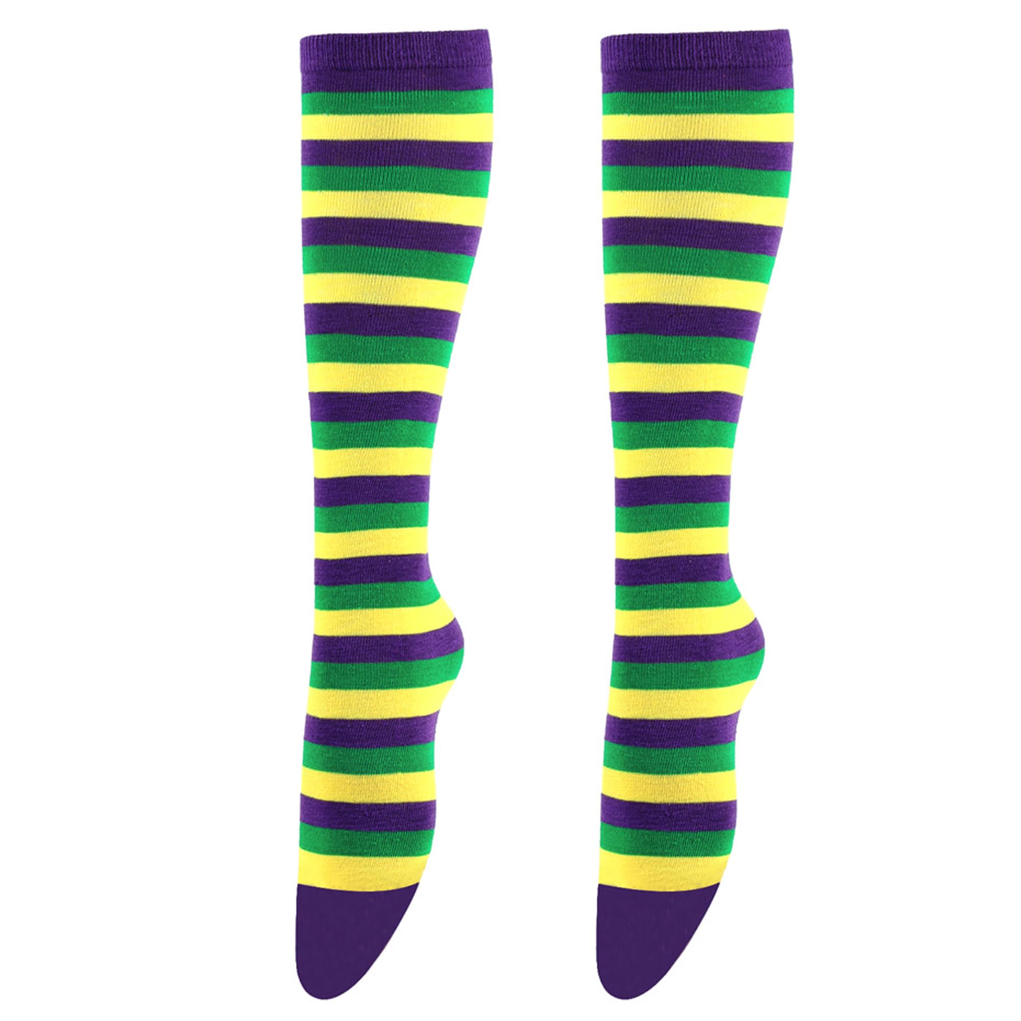Women's Knee High Athletic Socks - Striped Running & Baseball Socks for Sports & Outdoor Activities