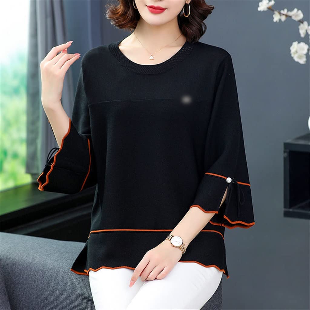 WYBFZTT-188 Plus Size Women's Summer Chiffon Blouse - Loose Short Sleeve Solid Shirt Tunic Top (Black, 4XL) | Casual Office Wear & Beach Cover-Up