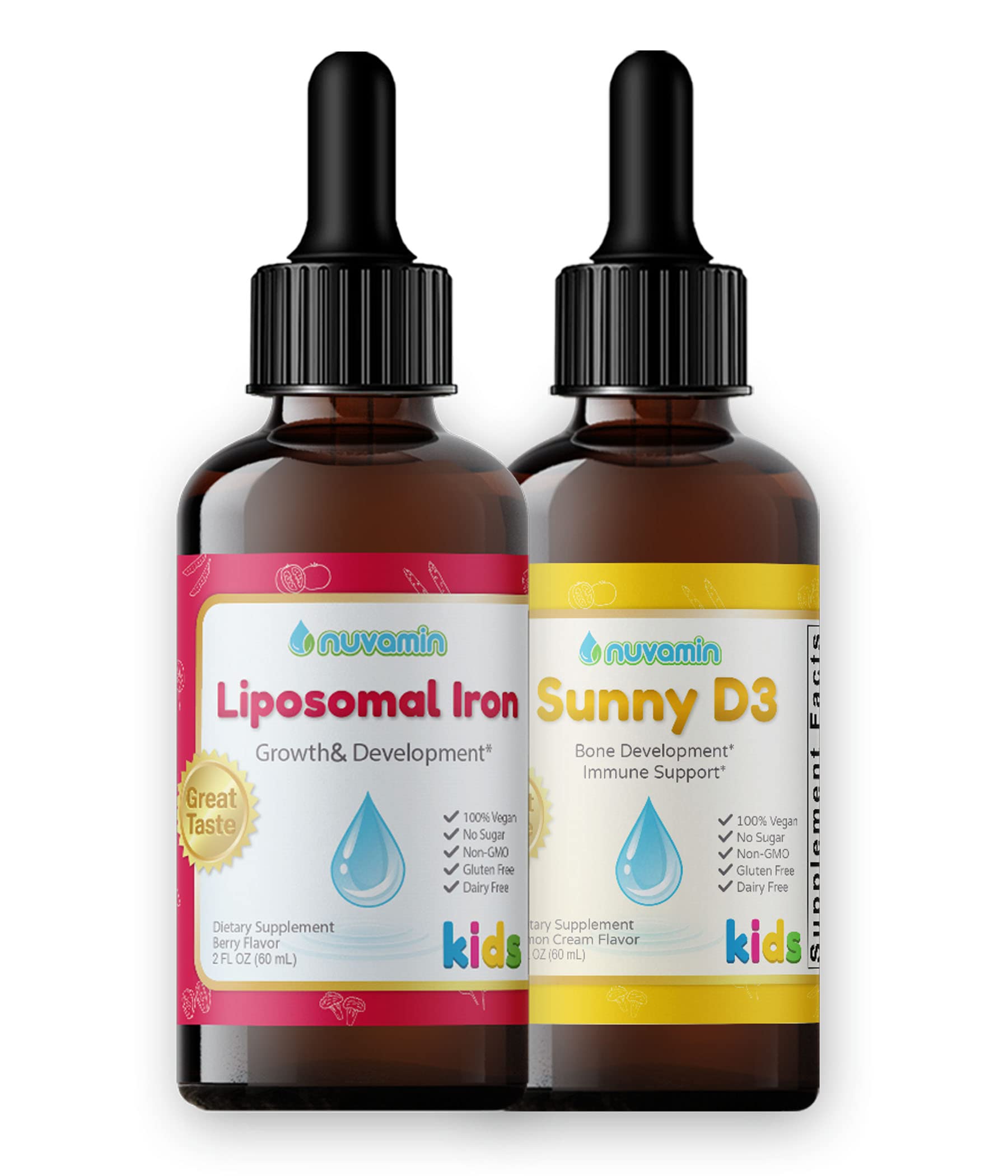 Nuvamin Liposomal Iron & Vitamin D3 Supplement Bundle - Supports Energy, Immunity & Bone Health - Perfect for Anemia, Fatigue & Vitamin Deficiency