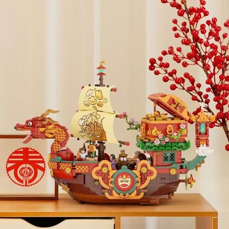 Pantasy 18009 Fortune Freedom Ship Building Blocks Set - Pirate Ship Model Kit for Adults & Teens - Creative DIY Construction Toy for Home Decor, Collectors & Gift Giving | Perfect for Birthday, Christmas & Display