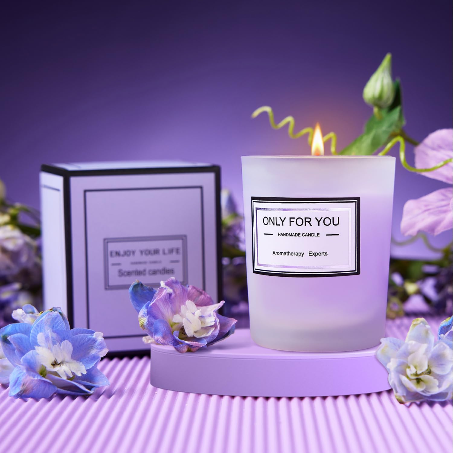 Personalized Lavender Spa Gift Basket Set for Women - Unique Birthday, Christmas, Valentine's Day & Mother's Day Gifts for Her - Relaxing Aromatherapy Present for Mom, Wife, Girlfriend, Sister & Friends - Perfect for Self-Care, Stress Relief & Home Spa Days