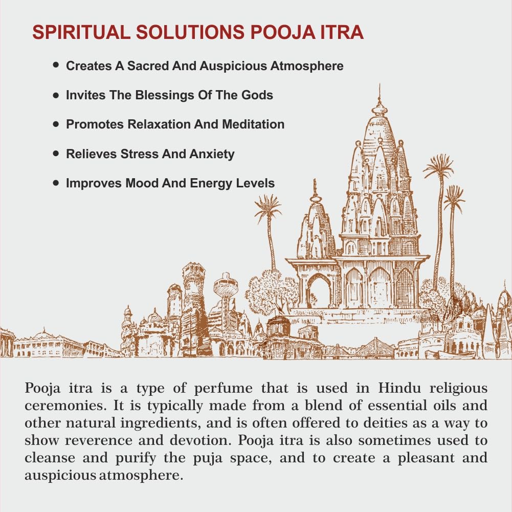 SPIRITUAL SOLUTIONS Pooja Itra Rose 10ml | Premium Natural Fragrance Oil for Home Temple & Meditation | Pure Rose Scent for Worship, Pooja Rituals & Spiritual Relaxation | Perfect for Daily Prayer, Yoga & Aromatherapy