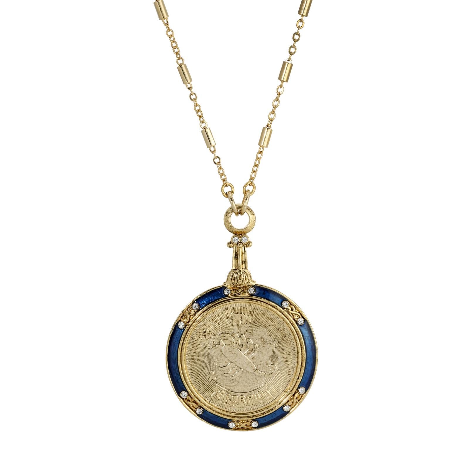 1928 Zodiac Necklace - Round Astrological Sign Pendant for Women & Men | Perfect for Birthdays, Gifts & Everyday Wear