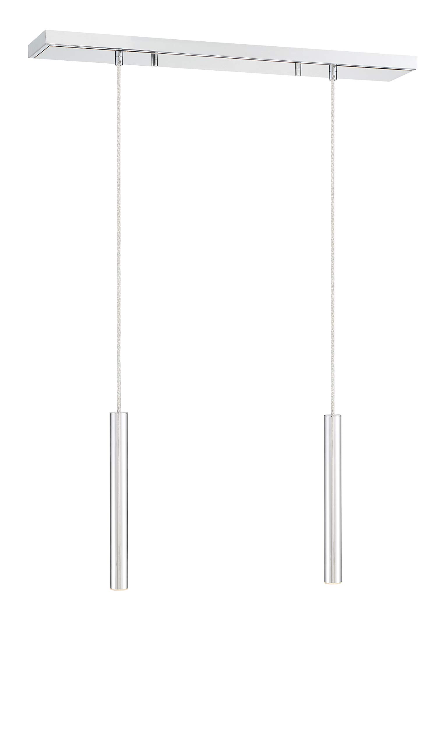 Chrome Finish Forest 2-Light Pendant Light for Kitchen Island & Billiard Room - Modern Dining & Game Room Lighting Fixture