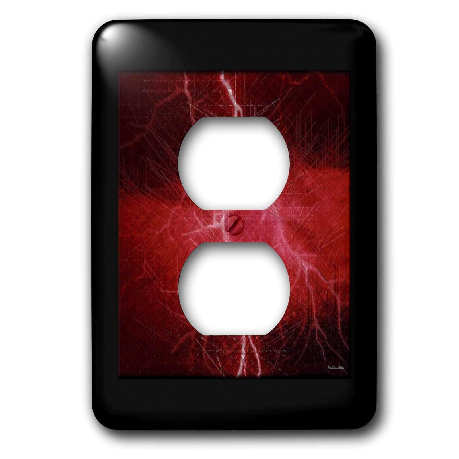 3D Rose Red Lightning 2 Plug Outlet Cover - Multicolor Electrical Safety Cover for Home, Office & Kids Room Protection