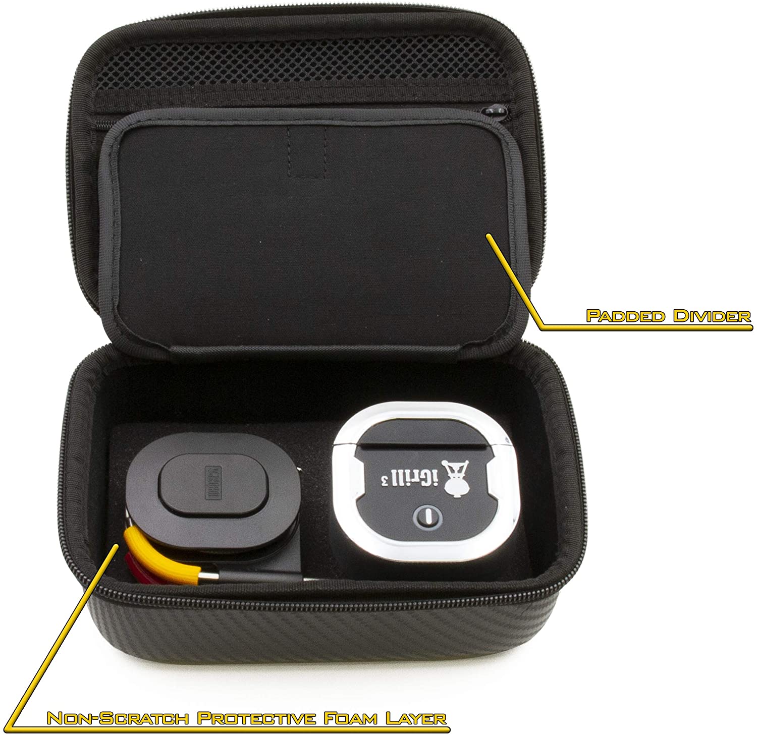 CASEMATIX Protective Case for Weber iGrill Mini & iGrill 2 Thermometers - Durable Storage for Meat Probes and Accessories (Case Only) - Perfect for BBQ Grilling, Outdoor Cooking, and Kitchen Organization