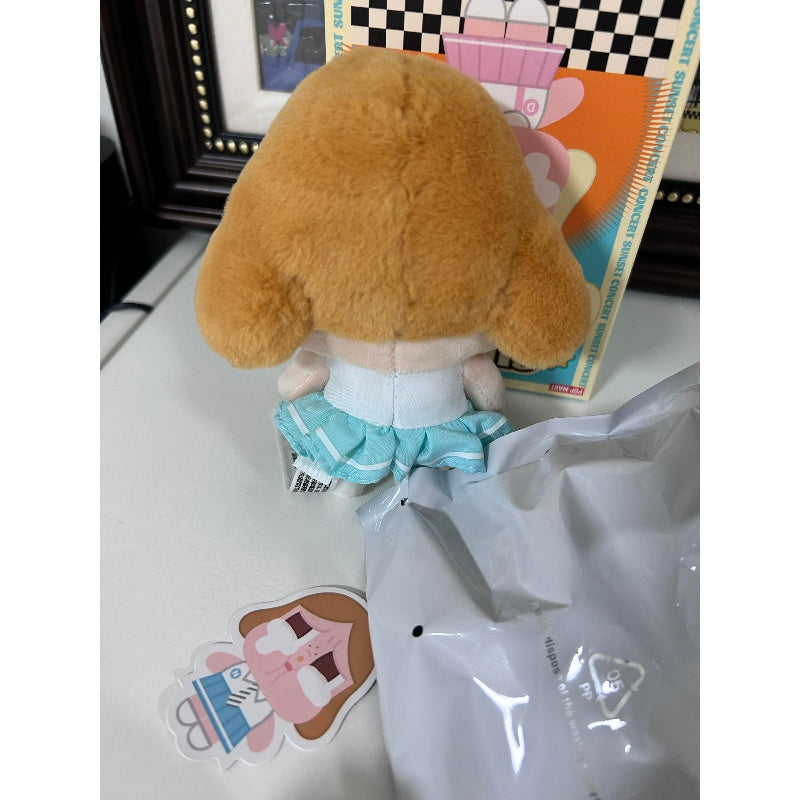 Crybaby Sunset Concert Plush Pendant Necklace - Beige & Blue Aesthetic Accessory for Music Festival, Concert, and Kawaii Fashion