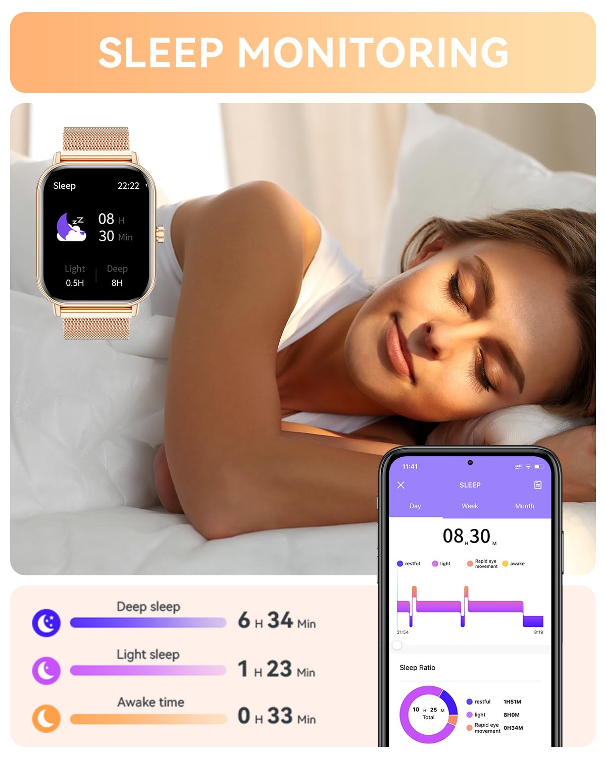 Smart Watch for Women & Men - 1.85