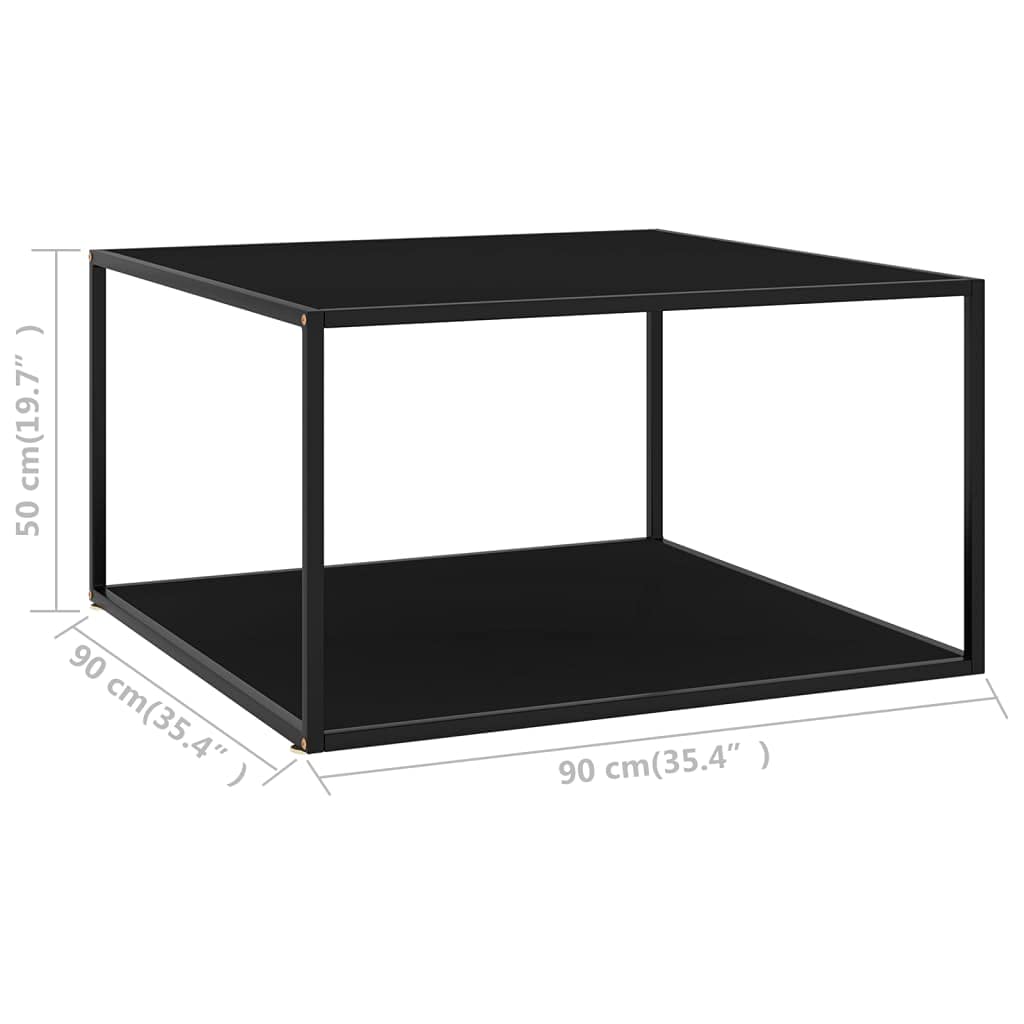 Modern Black Glass Coffee Table 35.4