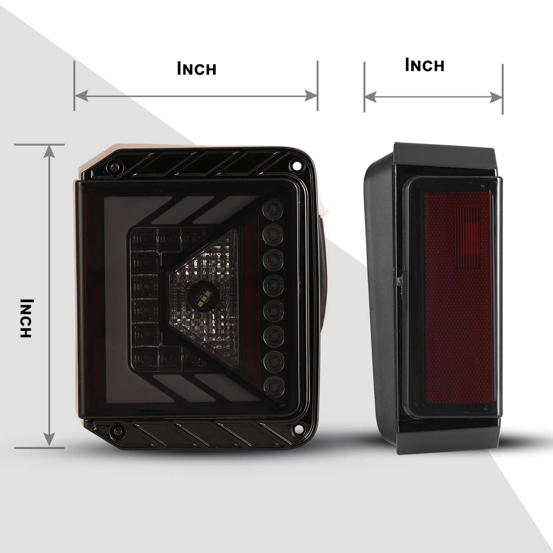 Nixon Offroad LED Tail Lights Assembly for 2007-2018 Jeep Wrangler JK - Smoked Lens w/ LED Turn Signals, DRL & Brake Lights - Driver & Passenger Side - Upgrade for Off-Roading & Night Driving Safety